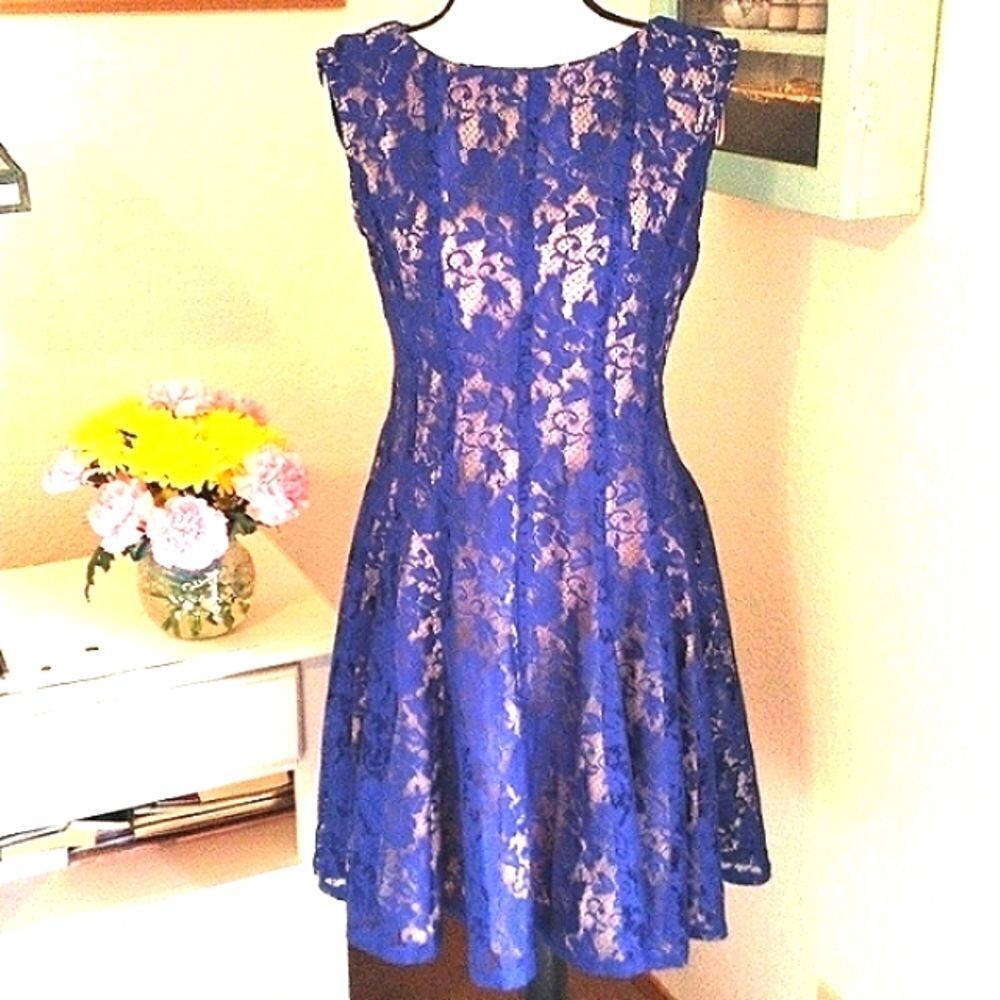 Danny and Nicole Blue Lace Dress